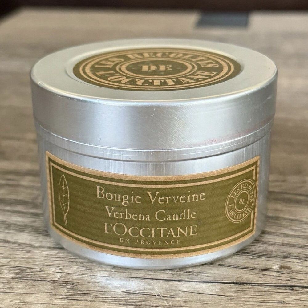 Vintage L'OCCITANE Verbena Bougie Verveine Tin Candle Single Wick 5.2 oz